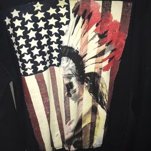 American flag crew neck